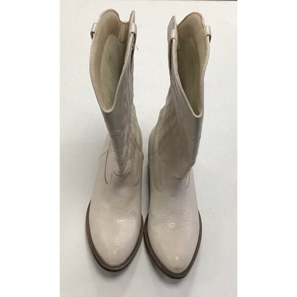 Womens Coconuts Sz 6.5 White Cowboy Boot Western Festival Coastal Cowgirl 🤠
